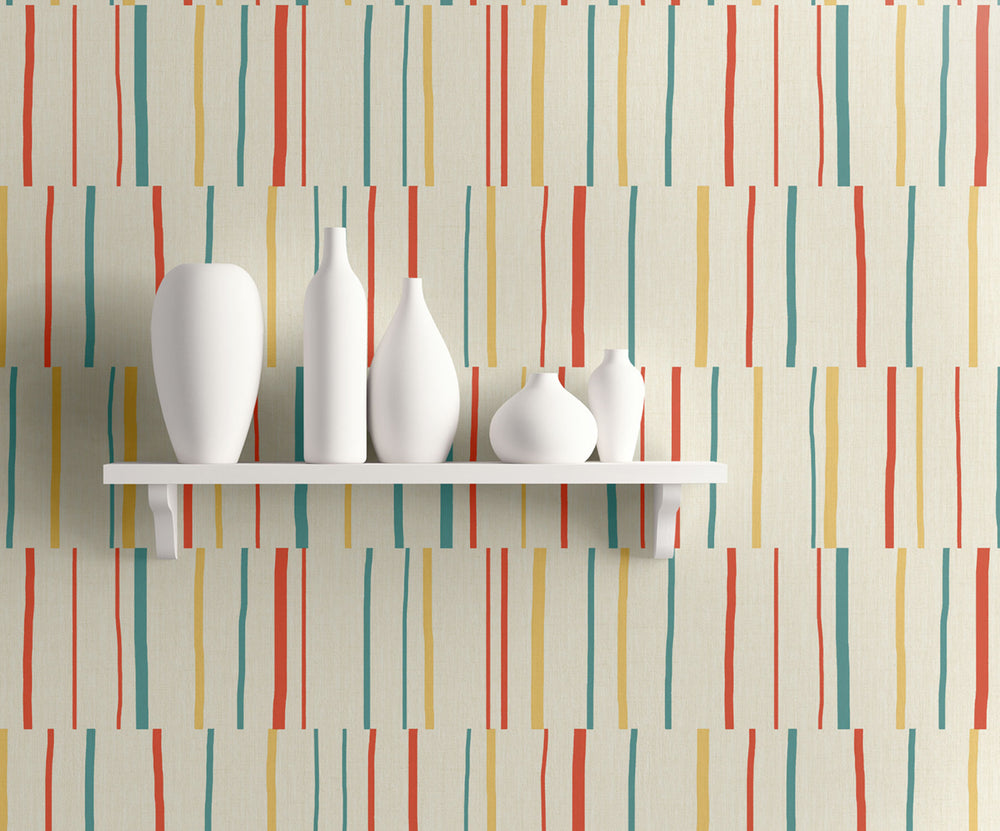 Living with Art Block Lines Striped Wallpaper