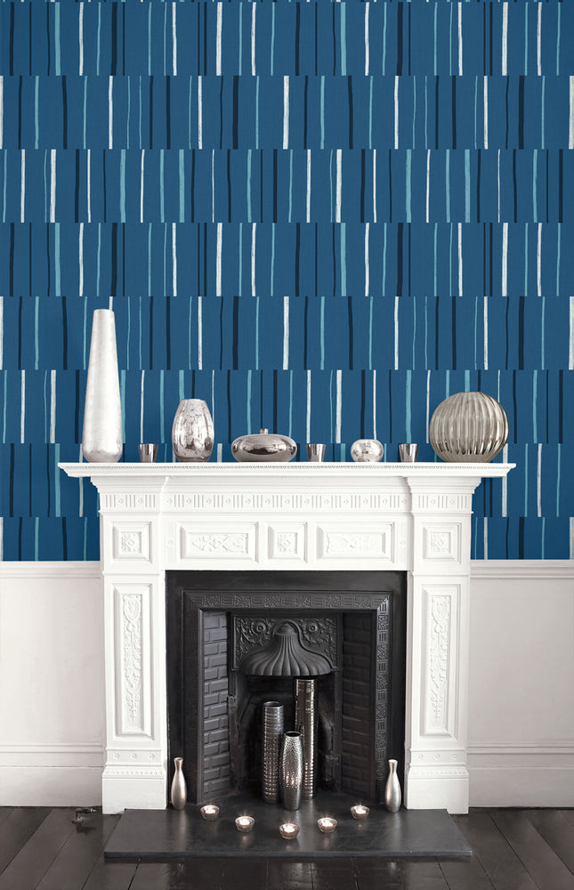 Living with Art Block Lines Striped Wallpaper