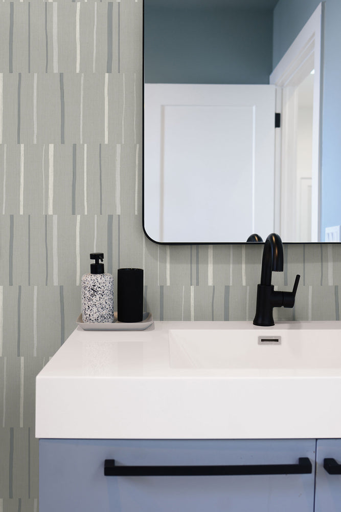 Living with Art Block Lines Striped Wallpaper