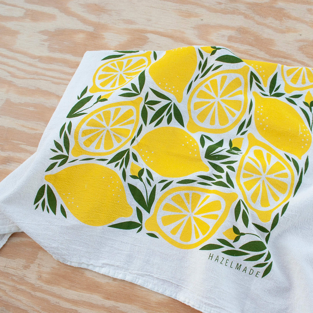 KT603 lemon tea towel detail from Hazelmade