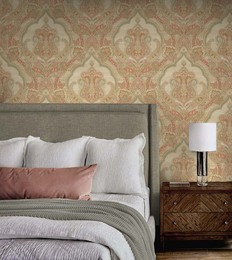 Paisley damask wallpaper bedroom SD10009AM from Say Decor