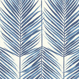 MB30002 blue palm leaf wallpaper from the Beach House collection by Seabrook Designs