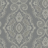 MB30300 gray nautical damask coastal wallpaper from the Beach House collection by Seabrook Designs