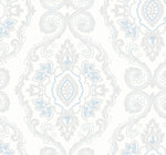 MB30302 blue nautical damask coastal wallpaper from the Beach House collection by Seabrook Designs