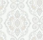 MB30305 beige nautical damask coastal wallpaper from the Beach House collection by Seabrook Designs