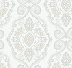 MB30305 beige nautical damask coastal wallpaper from the Beach House collection by Seabrook Designs