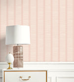 MB30411 pink coastline striped wallpaper accent from the Beach House collection by Seabrook Designs