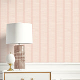 MB30411 pink coastline striped wallpaper accent from the Beach House collection by Seabrook Designs