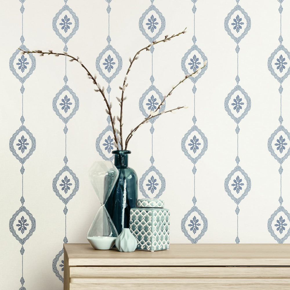 
                  
                    MB30512 sand dollar stripe nautical wallpaper decor from the Beach House collection by Seabrook Designs
                  
                