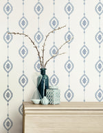MB30512 sand dollar stripe nautical wallpaper decor from the Beach House collection by Seabrook Designs