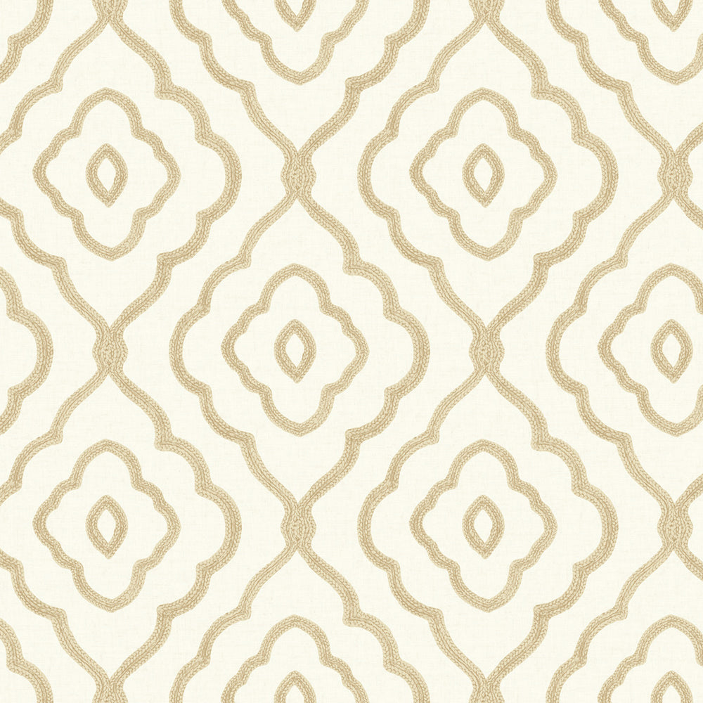 MB30903 beige seaside ogee wallpaper from the Beach House collection by Seabrook Designs