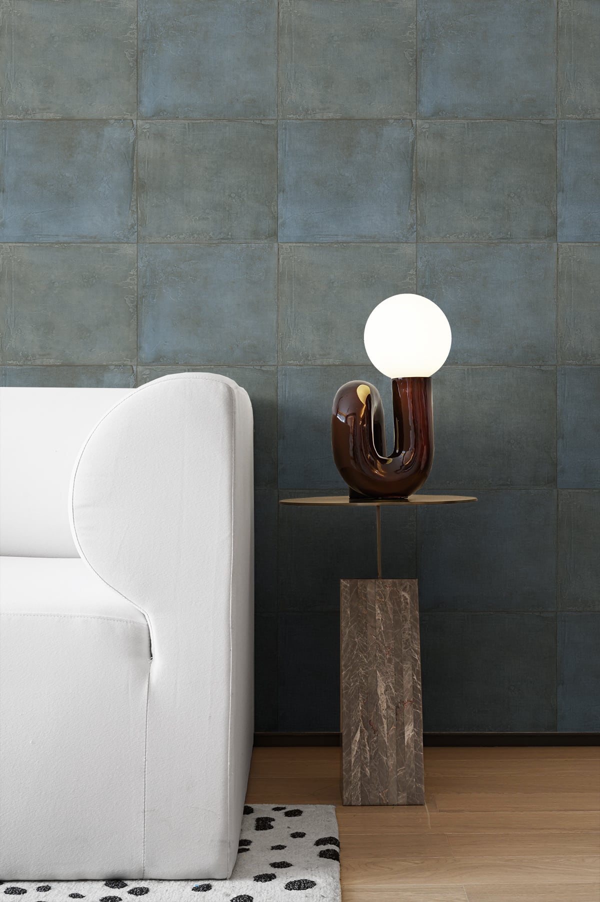 SD20518EM Aldene rustic block unpasted wallpaper living room from Say Decor