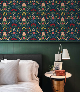 Floral peel and stick wallpaper bedroom SD1012 from Say Decor