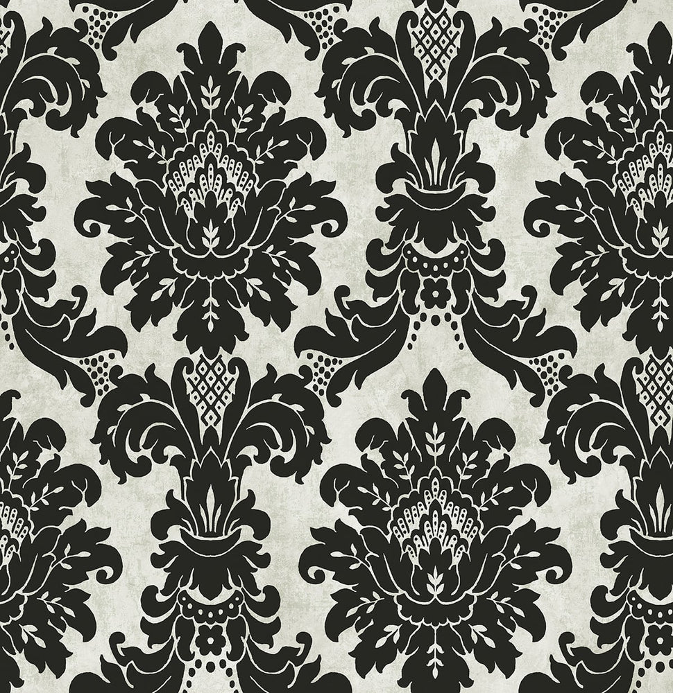 Damask black wallpaper from Say Decor