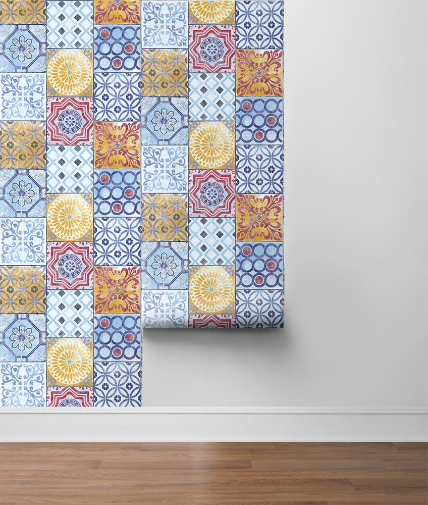 NW30001 moroccan tile peel and stick removable wallpaper by NextWall