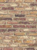 Red Faux Rustic Brick Peel and Stick Removable Wallpaper