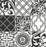 NW30300 peel and stick black moroccan tile removable wallpaper by NextWall