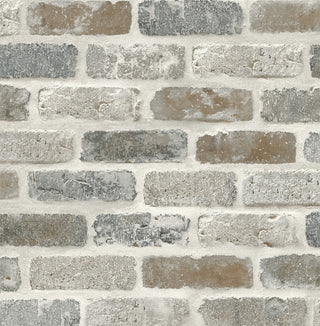 NW30500 peel and stick faux brick removable industrial wallpaper by NextWall