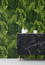 Banana leaf peel and stick wallpaper accent NW31000 from NextWall