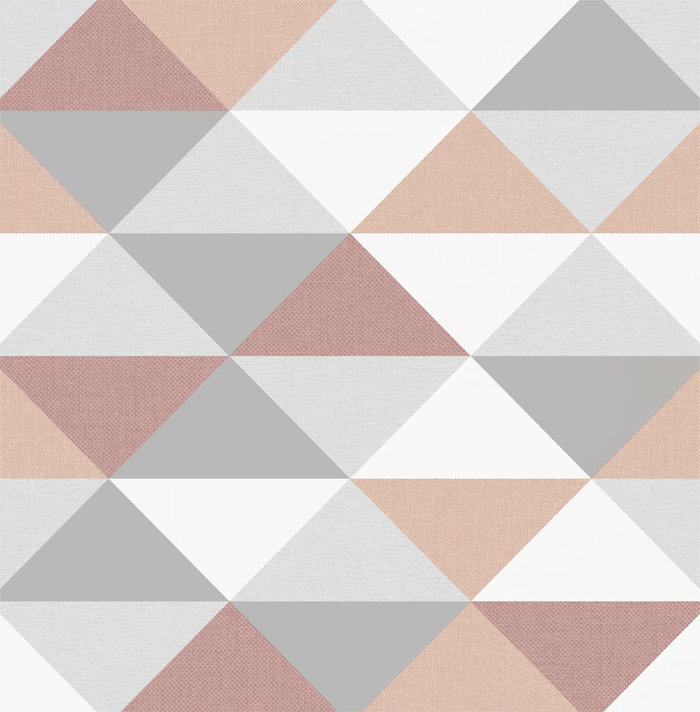 NW31100 peel and stick geometric pink and silver wallpaper by NextWall