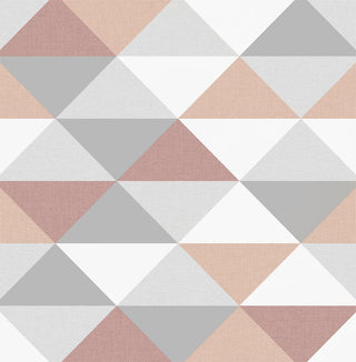 NW31100 peel and stick geometric pink and silver wallpaper by NextWall
