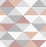 NW31100 peel and stick geometric pink and silver wallpaper by NextWall