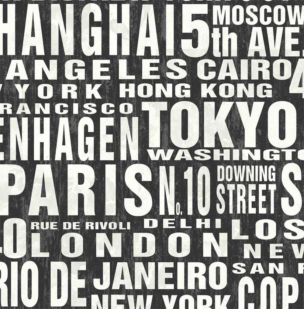 NW31400 peel and stick graphic black and white wallpaper by NextWall