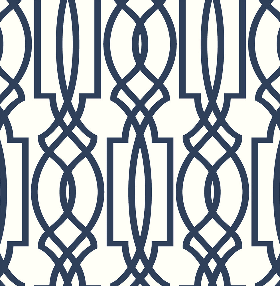 NW31502 peel and stick blue deco lattice removable wallpaper by NextWall