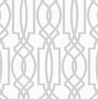 NW31508 peel and stick gray deco lattice removable wallpaper by NextWall