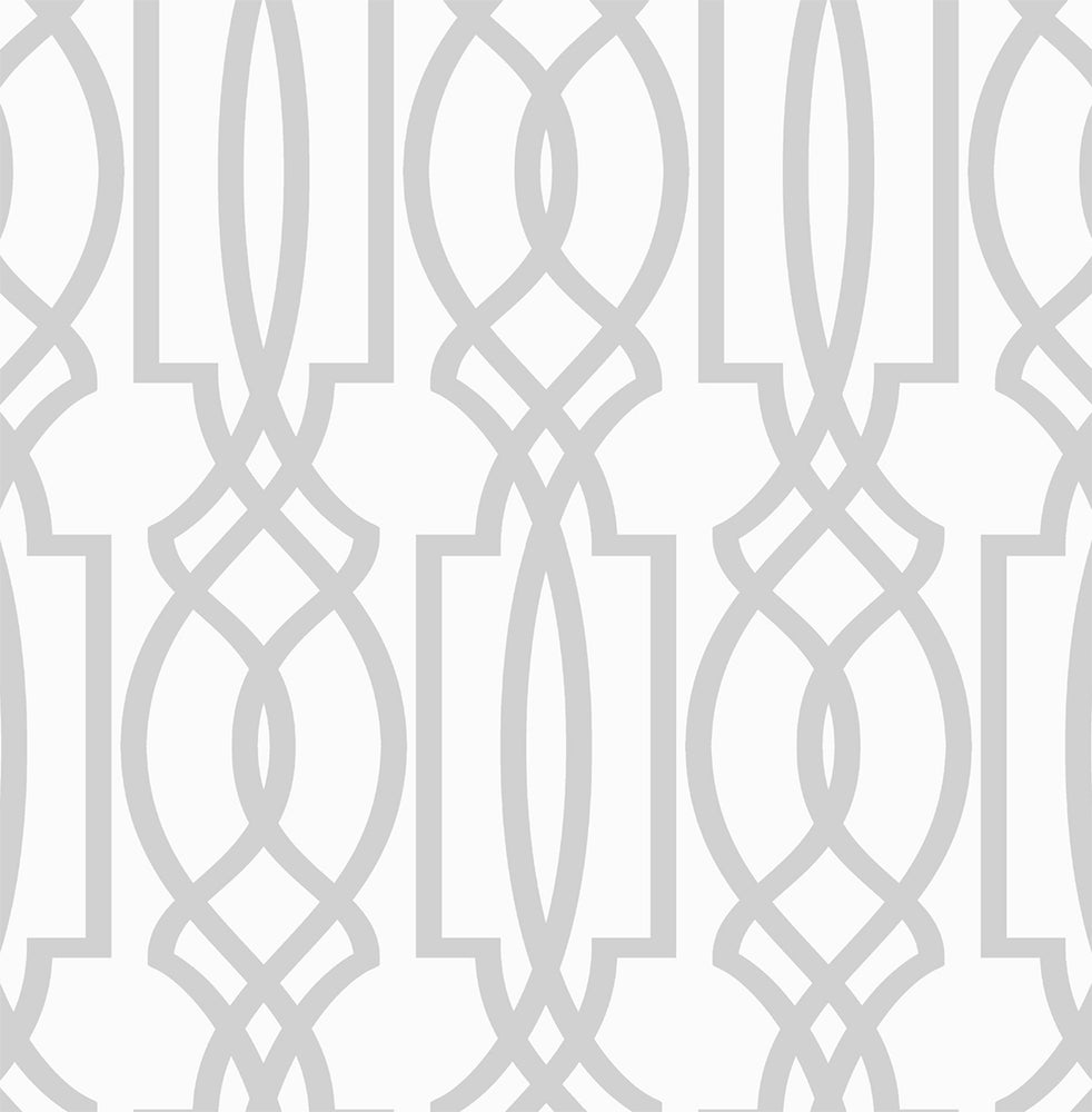 NW31508 peel and stick gray deco lattice removable wallpaper by NextWall
