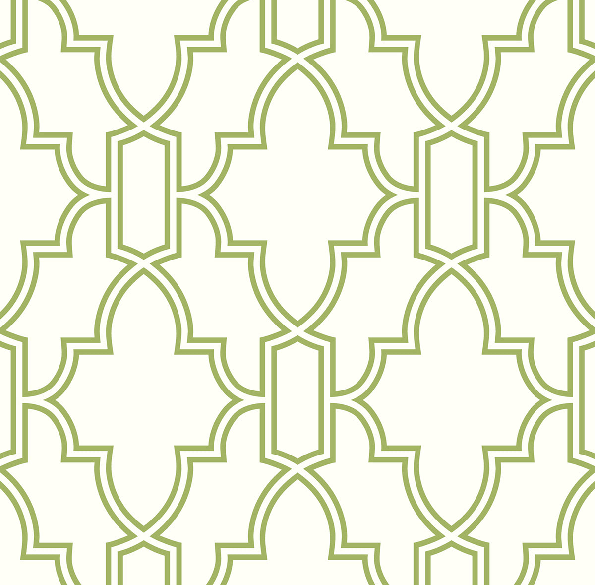 Green and White Tile Trellis Peel and Stick Removable