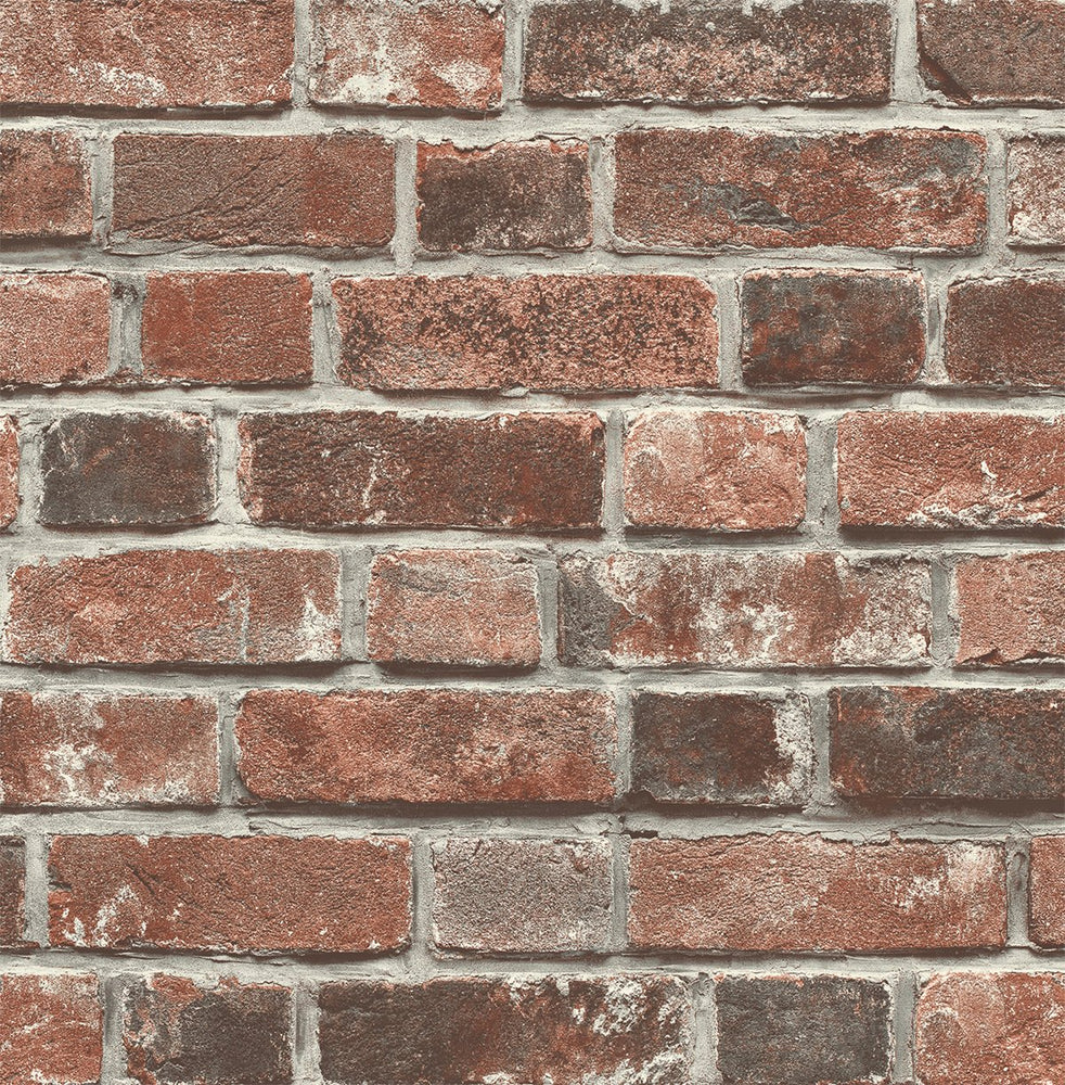 NW31700 peel and stick red brick farmhouse wallpaper by NextWall