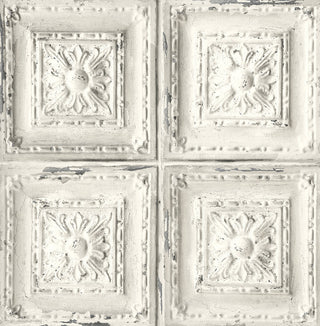 NW32100 peel and stick tin tile rustic removable wallpaper by NextWall