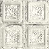NW32100 peel and stick tin tile rustic removable wallpaper by NextWall