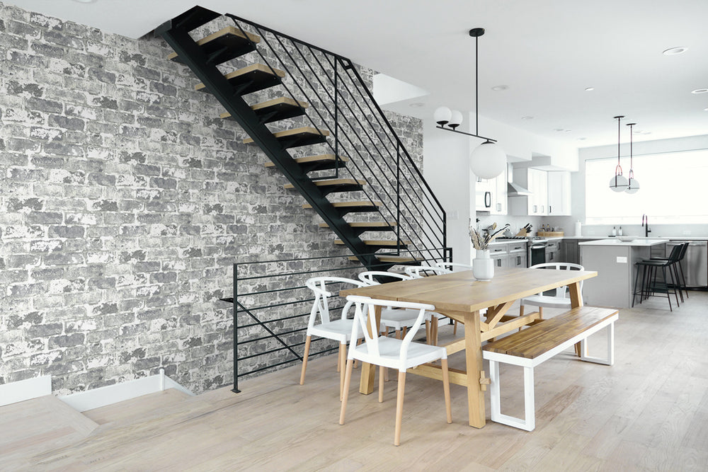 
                  
                    NW32308 peel and stick industrial gray brick wallpaper by NextWall
                  
                