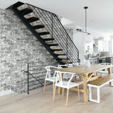 NW32308 peel and stick industrial gray brick wallpaper by NextWall