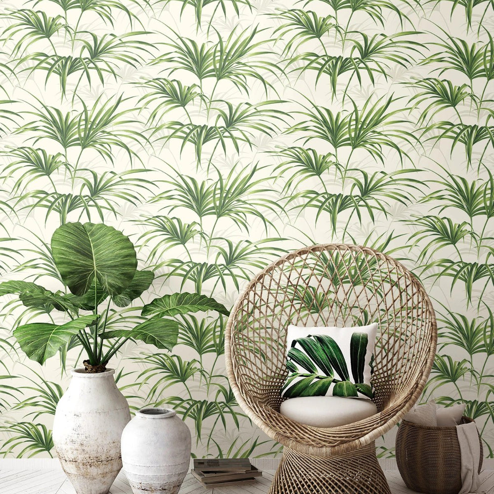 
                  
                    NW32504 tropical palm leaf peel and stick removable wallpaper chair by NextWall
                  
                