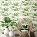NW32504 tropical palm leaf peel and stick removable wallpaper chair by NextWall
