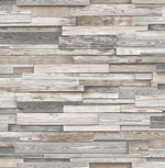 Gray Reclaimed Wood Plank Peel and Stick Removable Wallpaper