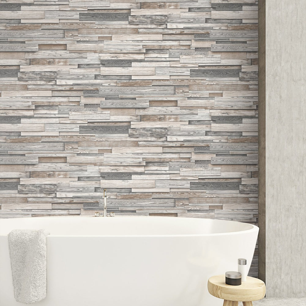 
                  
                    NW32600 wood peel and stick wallpaper bathroom
                  
                