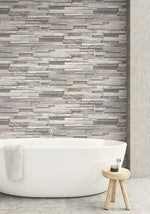 NW32600 wood peel and stick wallpaper bathroom