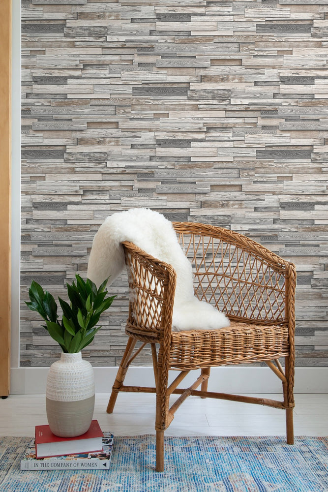NW32600 wood plank peel and stick removable wallpaper