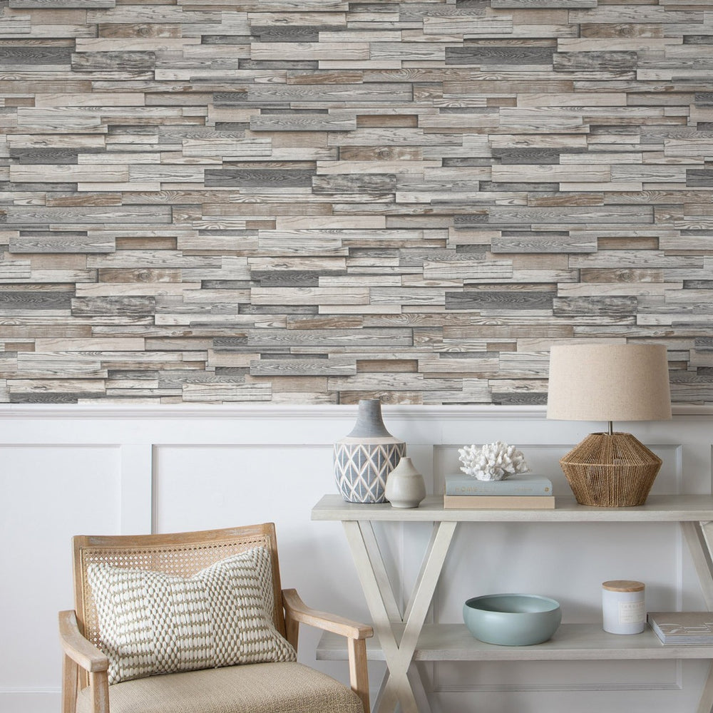
                  
                    NW32600 wood plank peel and stick wallpaper living room
                  
                