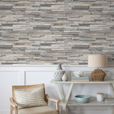 NW32600 wood plank peel and stick wallpaper living room