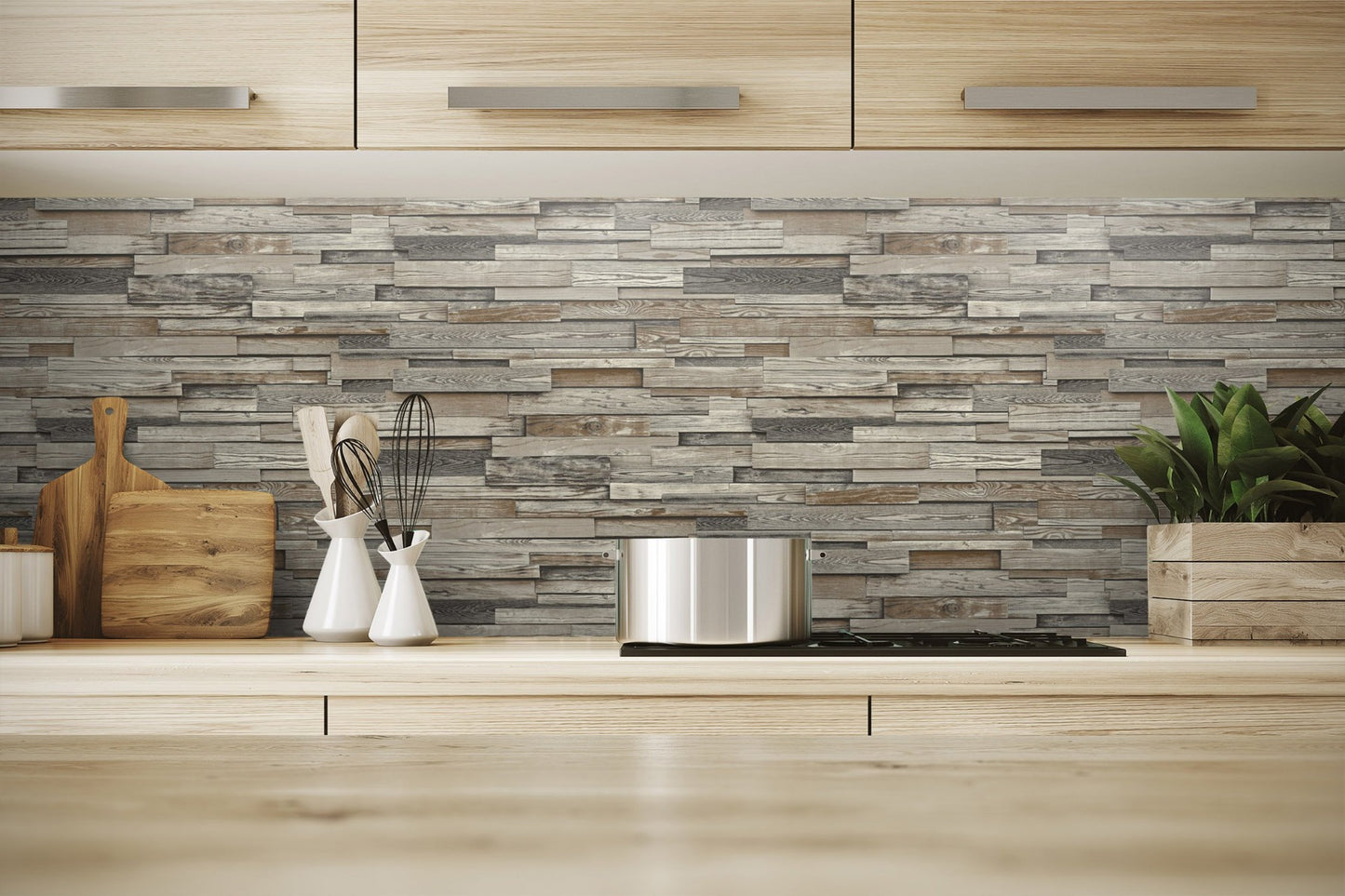 NW32601 wood peel and stick wallpaper kitchen backsplash