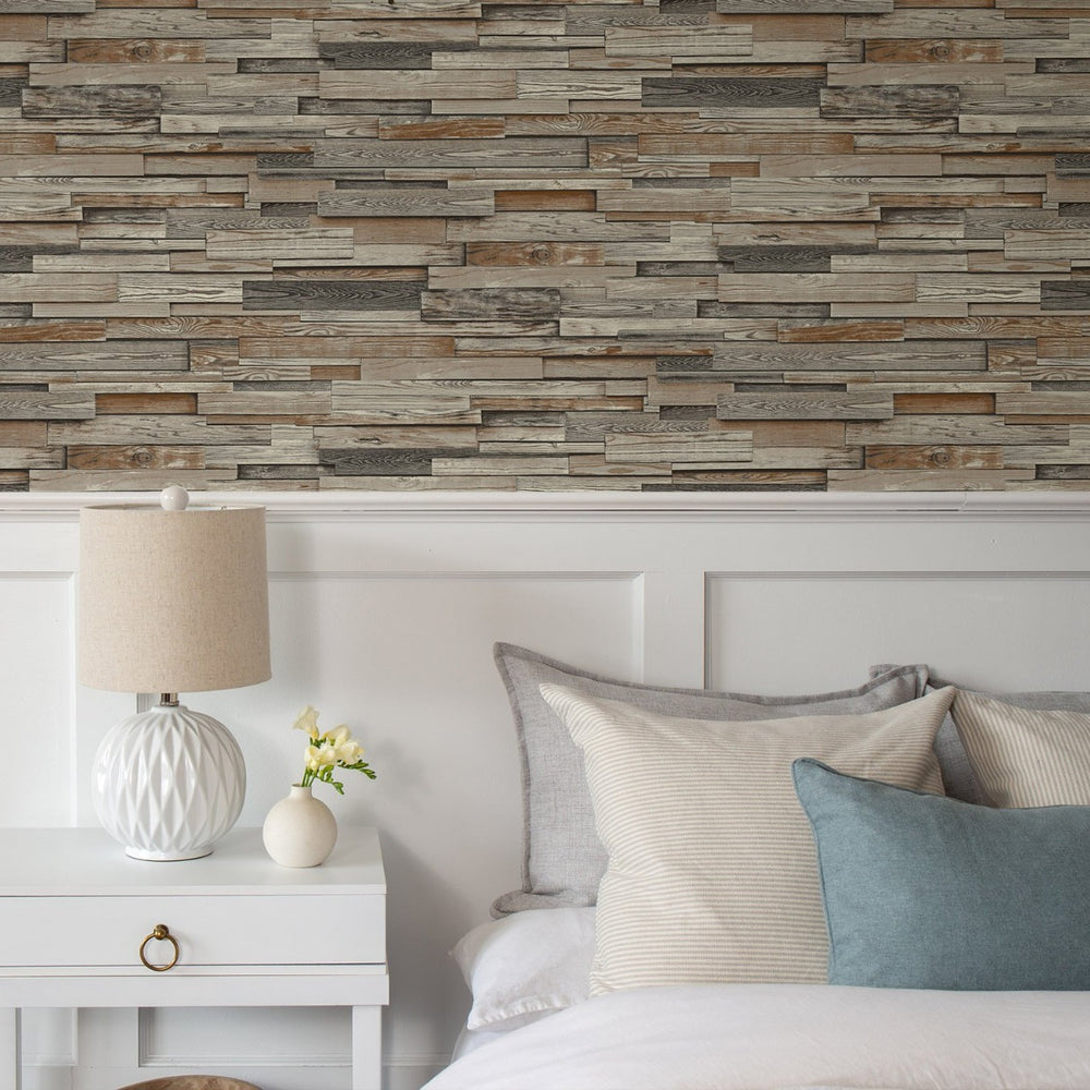 
                  
                    NW32601 peel and stick bedroom wallpaper wood plank
                  
                
