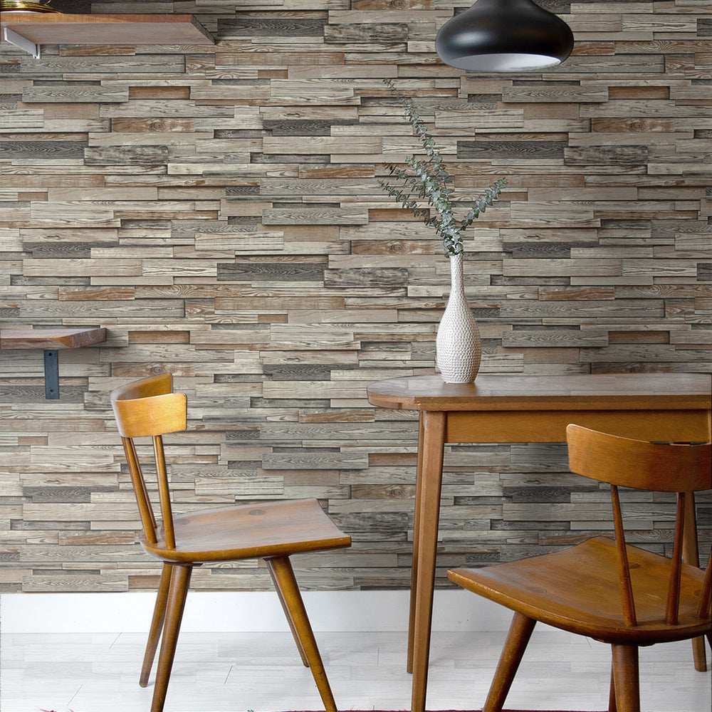
                  
                    NW32601 wood peel and stick wallpaper dining room NextWall
                  
                