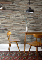 NW32601 wood peel and stick wallpaper dining room NextWall