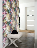 NW32700 blooming floral entryway peel and stick removable wallpaper by NextWall