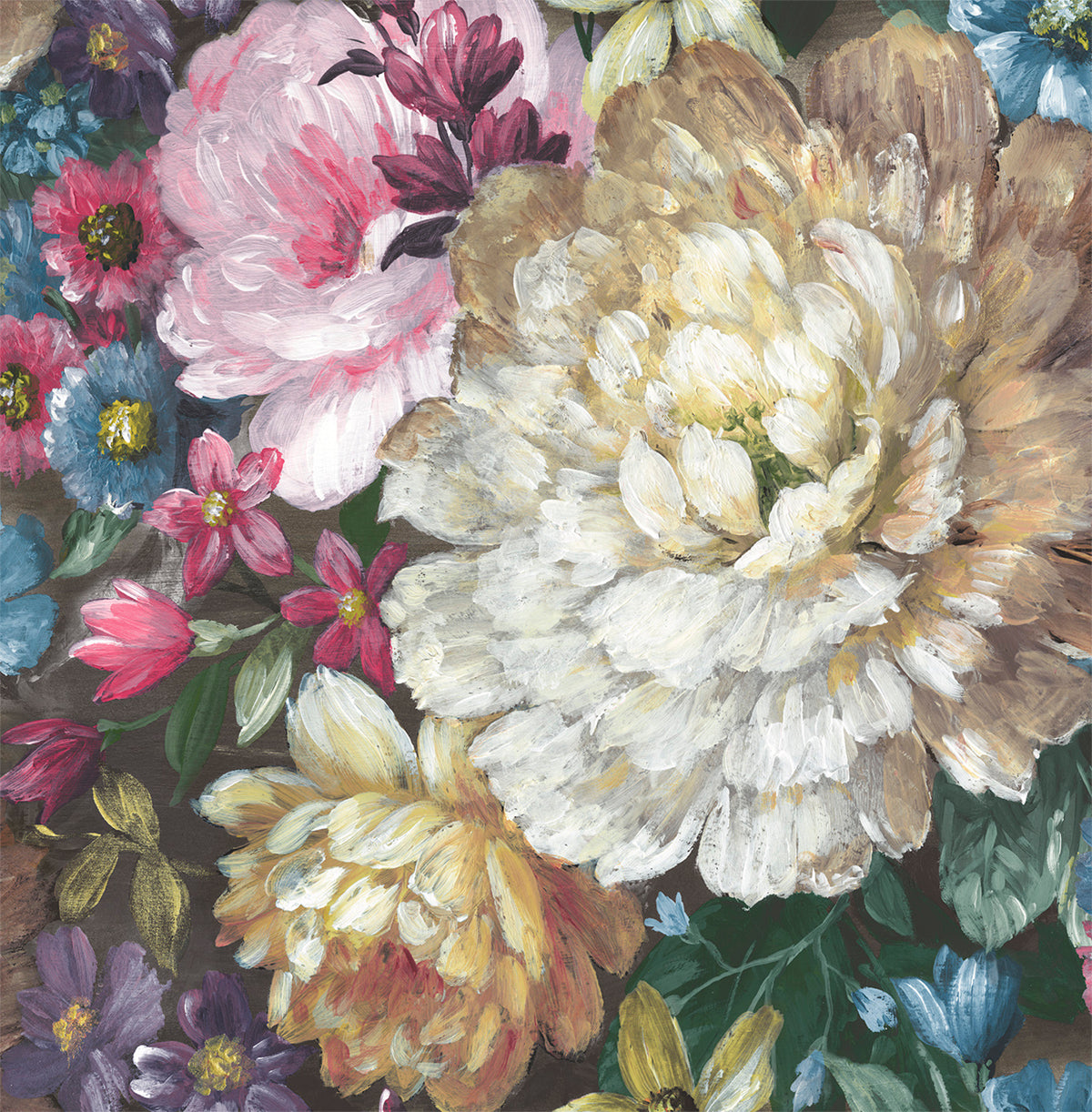 NW32700 blooming floral painterly peel and stick wallpaper by NextWall